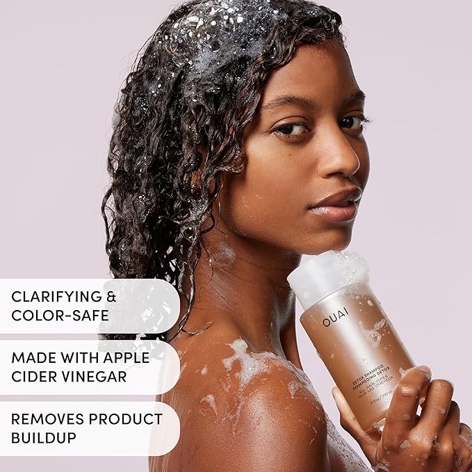 OUAI Scrub It All A-OUAI Holiday Hair Care Kit - Clarifying Shampoo & Exfoliating Body Scrub Duo - Hair Care Set with Detox Shampoo & Travel Size Body Scrub (2 Count)