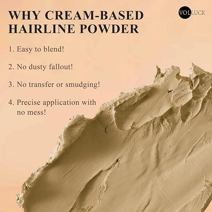 VOLLUCK Hairline Powder Instantly, Root Touch up Powder Hair Color Upgraded, Grey Root Cover up Conceals Hair Loss, Hairline Shadow for Women & Men for Thinning Hair Natural, Sweatproof (Medium Brown)