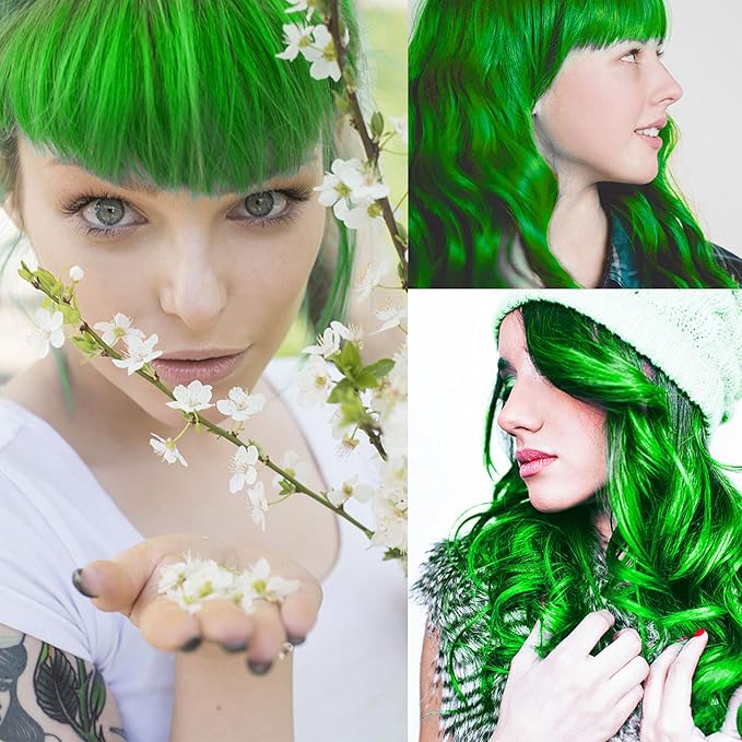 Green Wax Hair Color, Natural Hair Strong Style Gel Cream Hair Dye, Instant Hairstyle Mud Cream for Party, Cosplay, Masquerade etc.