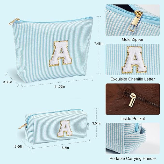 YOOLIFE Stocking Stuffers For Teen Girls Christmas Gifts For Teenage Girls Initial Makeup Bag | Cosmetic Travel Toiletry Bag | 9 10 11 12 13 14 15 Years Old | Teen Girl Gifts Trendy Stuff S