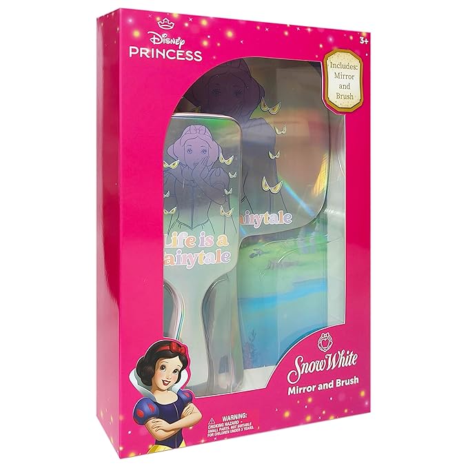 LUV HER Disney Princesses Spa Set for Girls Age 3+ - Includes Paddle Hair Brush and Hand Mirror featuring Snow White - Imaginative Play and Self-Care - Develops Creativity and Fine Motor Skills