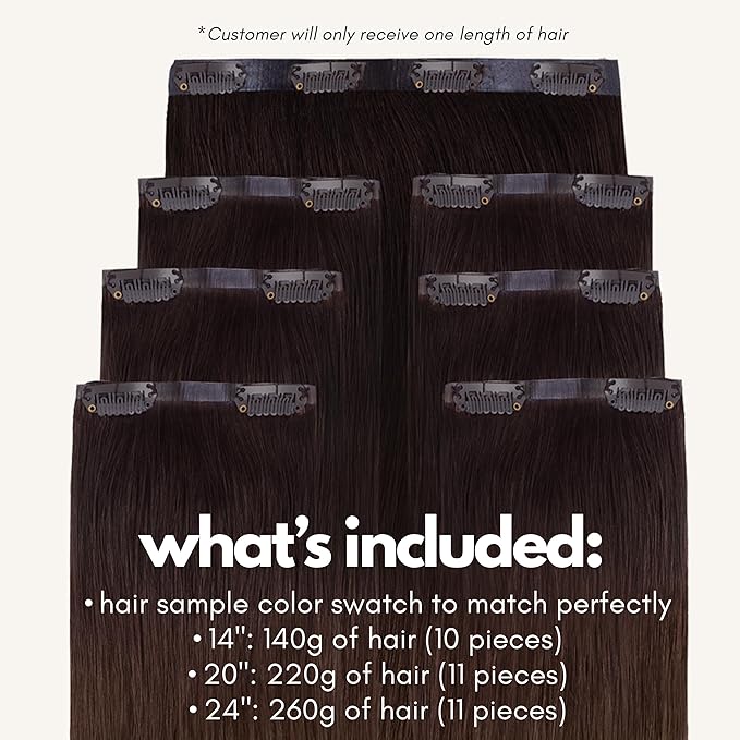 Irresistible Me Real Human Hair Extensions Clip Ins – 100% Human Hair Clip In Extensions for Length & Volume – Invisible Extension – Heat Resistant & Dyeable – Dimensional Brown, 24 Inches