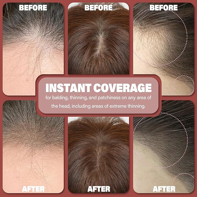 Root Touch Up Hair Color Powder For Concealing Hair Loss and Thinning, Gray Hair Shadow Root Cover Up Hairline Powder For Women Men Eyebrows, Beard Line (Red Brown, 0.35Ounce)