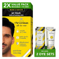 2X Pack Cleverman Hair & Beard Dye Kit for Men, All-in-One Reusable Mens Hair Color, Natural Gray Coverage, Ammonia-Free Beard Mustache Dye for Men (Jet Black)