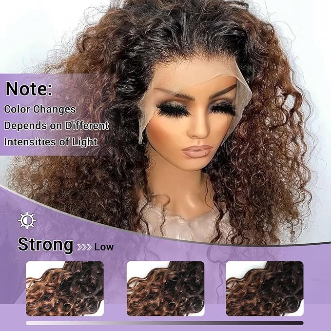Ombre Bundles Human Hair Water Wave Chestnut Brown Ombre Water Wave Bundles T1B/2/30 Color 100% Real Human Hair Wavy Sew in Weft Weave 16 18 20 Inch