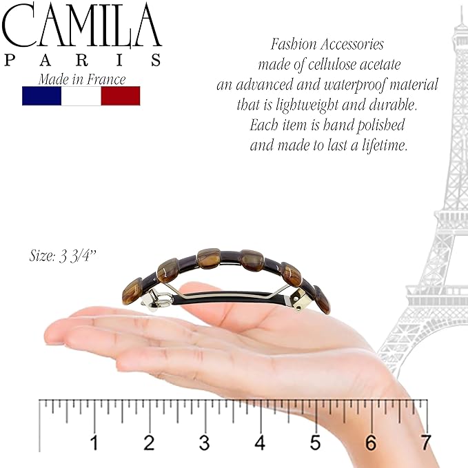 Camila Paris MP802 French Hair Barrette Clip for Girls for Thick Curly Wavy Long Hair, Strong Hold Grip Hair Clips for Women, Automatic, No Slip Durable Styling Girls Hair Accessories, Made in France