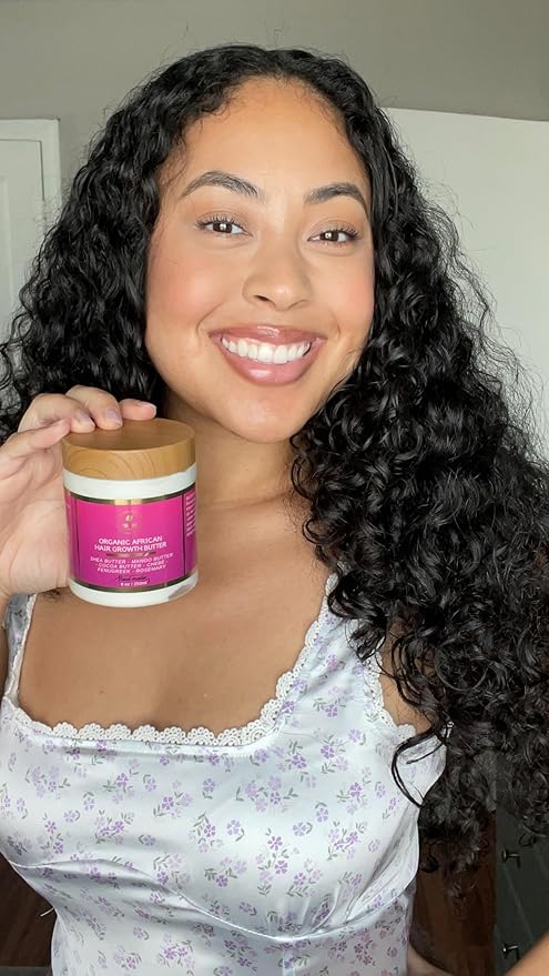 Chebe Hair Growth and Thickening Butter - Ayurvedic Deep Conditioner with Shea, Cocoa, Mango Butter, Fenugreek, and Rosemary for All Hair Types, 8 oz