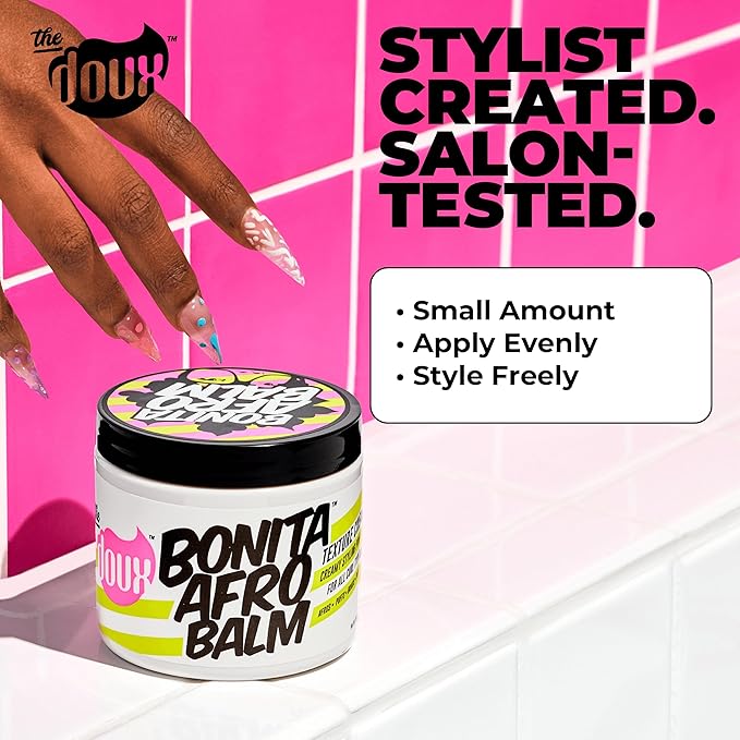 The Doux Curl Defining Cream & Pomade for Curly Hair – BONITA AFRO BALM Hair Moisturizer for Twist-Outs, Braid Styles & Flyaway Control – Curl Cream for Curly Hair & Coils