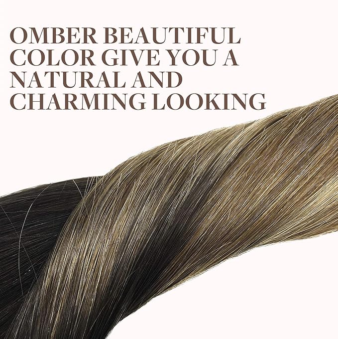 GOO GOO Clip in Hair Extensions Real Human Hair, Remy Human Hair Extensions Clip ins for Women, Natural Human Hair, 22inch 120g 7Pcs, 2/6/18 Balayage Brown to Dirty Blonde
