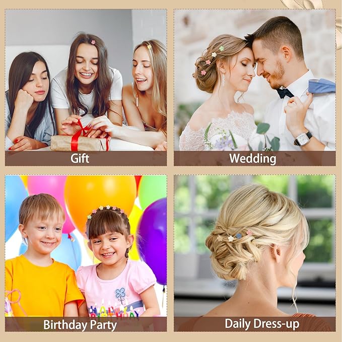 JANYUN 120 Pcs Mini Flower Hair Clips, Colorful Small Hair Claw Clips Cute Tiny Jaw Clips Hair Pins Hair Barrettes Accessories for Women