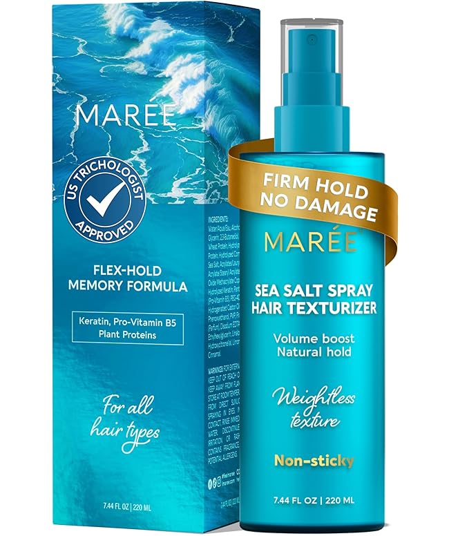 MAREE Sea Salt Spray for Hair – Texture Spray with Keratin, Vitamin B5 & Plant Proteins – Lightweight Non-Sticky Hair Texturizer for Women & Men – Sea Salt Hair Spray for Natural Volume & Beachy Waves