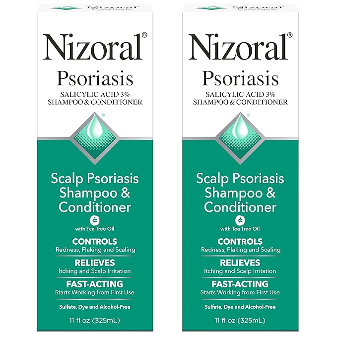 Nizoral Psoriasis Shampoo & Conditioner - Effective Scalp Psoriasis Treatment, 11 Ounce (Pack of 2)