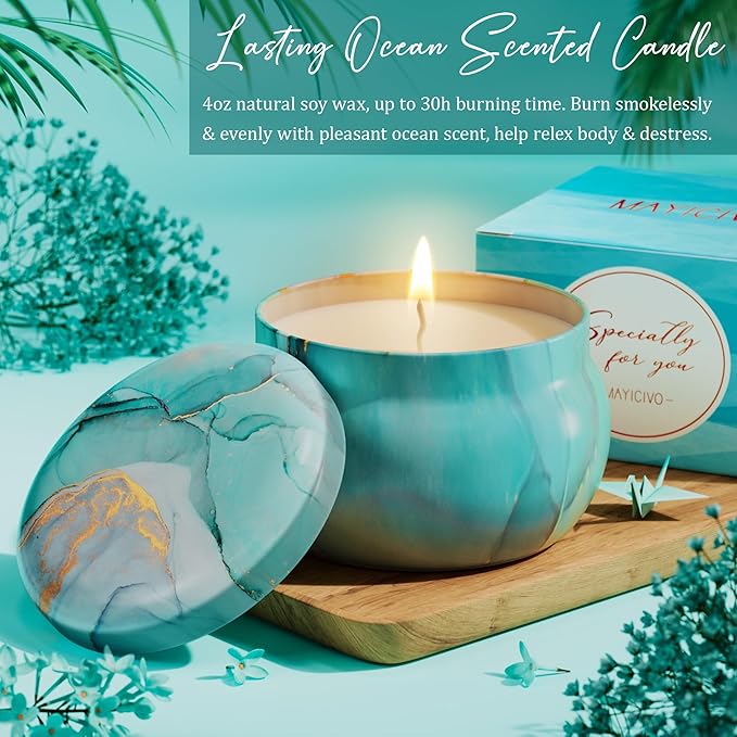 Birthday Gifts for Women Friendship, Ocean Relaxing Spa Gifts Basket for Women Self Care Gifts, Thank You Gifts Bath Set Christmas Gifts for Mom Her Best Friend Wife Sister Coworker Nurse Teacher