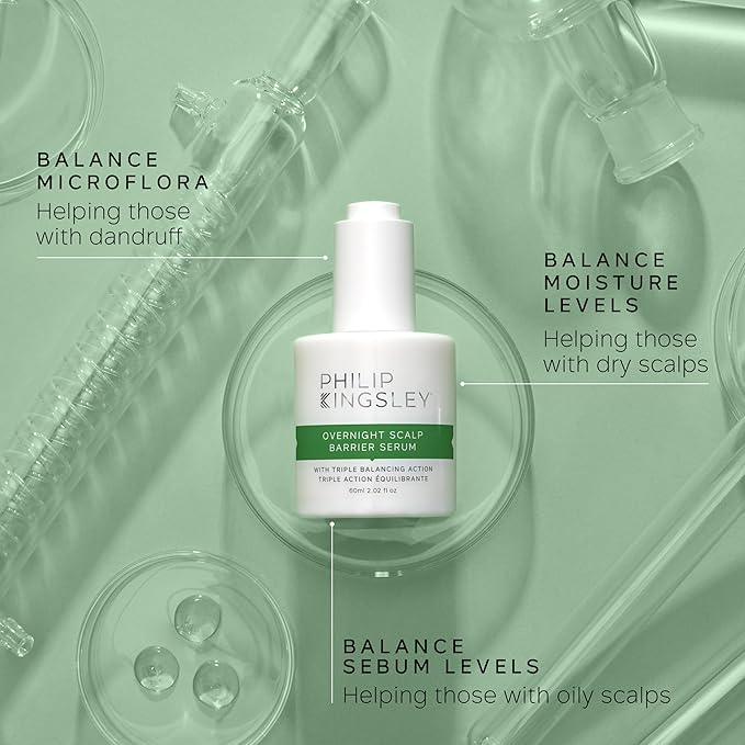 Philip Kingsley | Overnight Hydrating Hair Scalp Barrier Serum | Hydration Treatment for Dry, Itchy, Flaky, Oily Scalps | Triple Balancing Action, Scalp Care Products with Aloe Vera | 2.02oz
