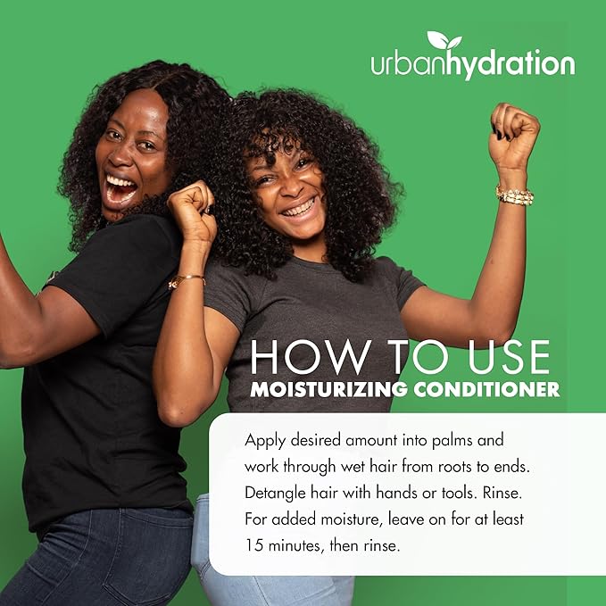 Urban Hydration Hydrate and Grow Aloe Vera & Cucumber Moisturizing Conditioner, Promotes Hair Growth and Hydration - Silicone, Paraben and Sulfate Free - 13.5 FL Oz