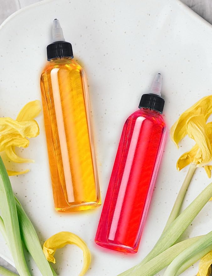 20 Pcs 8oz Plastic Squeeze Bottles with Twist Top Cap, 250ml Clear Dispensing Bottles, Empty Squirt Bottle for Liquids, Sauces, Arts, Crafts, Travel