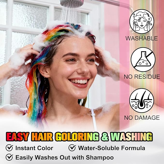Temporary Hair Color Spray - Instant Washable Hair Dye for Kids & Adults, Non-Toxic & Non-Sticky Formula for Halloween, Cosplay, Parties & Festivals - Lasts All Day, Easy Wash Out - 4.22 fl oz (Green)
