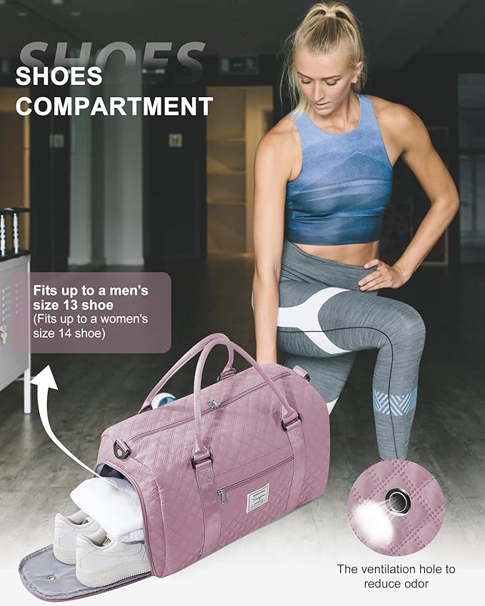 Gym Bag Womens,Travel Duffel Carry on Bag Sport Tote Bag Weekend Overnight Bag