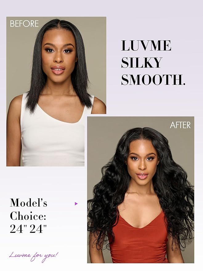 LUVME Clip in Hair Extensions Thick Body Wavy Hair Extensions, Natural Black 135g 7pcs 22 Inch, Real Hair Clip in Human Hair for Women