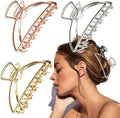 VinBee 3 PACK Large Metal Hair Claw Clips Hair Catch Barrette Jaw Clamp for Women Half Bun Hairpins for Thick Hair (4.13 inch)