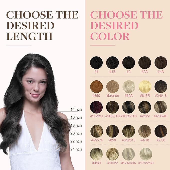GOO GOO Tape in Hair Extensions Human Hair, 1 Jet black, 18inch 25g 10pcs, Skin Weft Seamless Invisible, Silky Straight with Thick Ends, Remy Human Hair