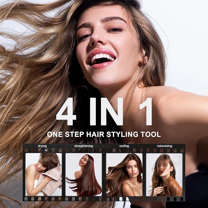 Dual Voltage Travel Hair Dryer Brush Mini Hot Air Hair Styling Tool, 110-240V European Oval Shape Jet Brush, 2 Inch Lightweight Design & Universal Plug, Easy Pack Worldwide