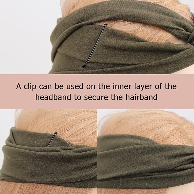 DRESHOW 8 Pack Headbands for Women Yoga Knotted Headbands Elastic Criss Cross Hair Accessories Sports Head Wrap Non Slip