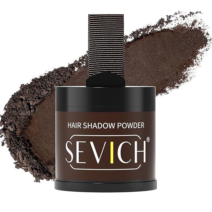 Sevich Hairline Powder 10g Large Capacity - Instantly Conceals Hair Loss, Root Touch up, Shadow Toppers for Women & Men Thinning Gray Hair - 48H Makeup Lasting, 1 Box = 2.5 Boxes, Dark Brown