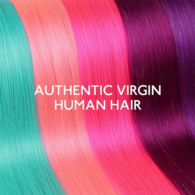 WENNALIFE Peach Pink Clip in Hair Extensions Real Human Hair 35g 6pcs 24 Inch Colored Hair Extensions for Kids Women Colorful Hair Pieces Pop-up Style Straight Extensiones De Cabello Humano Con Clip