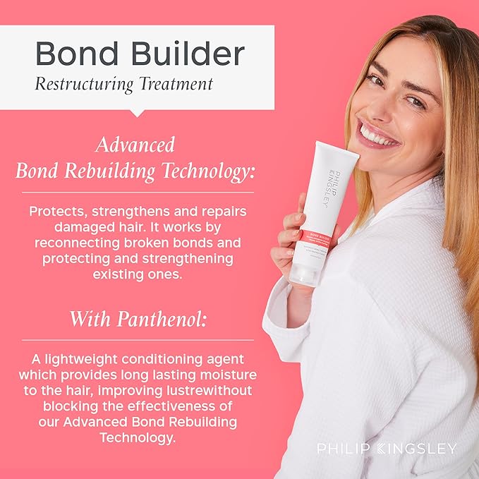 PHILIP KINGSLEY | Bond Builder Restructuring Treatment Hair Repair Mask | Treatment for Damaged, Bleached, Colored Hair | Breakage and Split Ends Treatment | 5.07oz