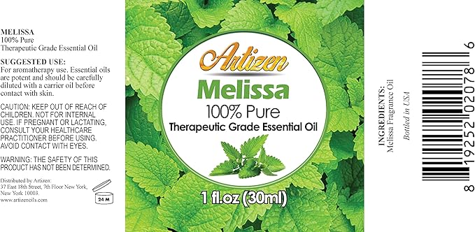 Artizen 30ml Oils - Melissa Essential Oil - 1 Fluid Ounce