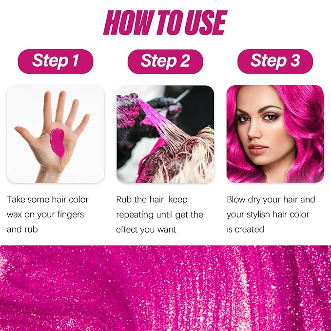 Pink Hair Spray,Temporary Hair Color Wax,Hair Color Spray Wax, Pink Hair Dye,Hair Spray Color Temporary for Cosplay,Party,Masquerade, Halloween.etc (Pink, 1 Pack)