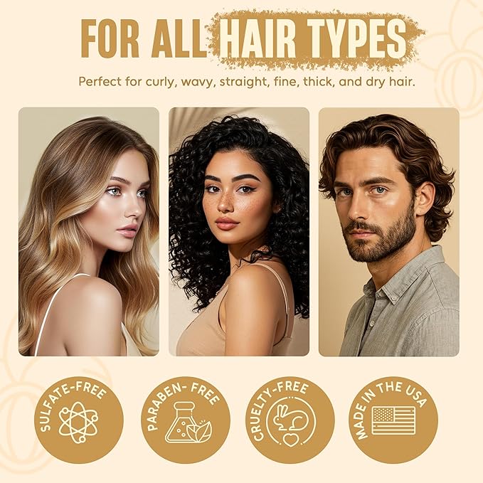Shea Butter Shampoo & Conditioner Set | 16 fl oz Each | with Batana Oil & Argan Oil | Moisturizing, Strengthening & Frizz Control Formula | Supports Hair Growth & Adds Thickness