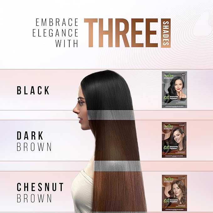 Herbishh Hair Color Shampoo for Gray Hair–Natural Hair Dye Shampoo with Argan Hair Mask–Travel size-Colors Hair in Minutes–Long lasting colour–1pack –Ammonia-Free (#Dark Brown)