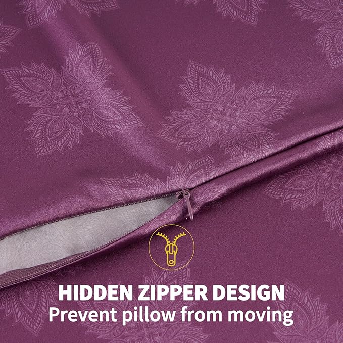 ZIMASILK 100% Pure Mulberry Silk Pillowcase for Hair and Skin Health, Soft and Smooth, Both Sides Premium Grade 6A Silk, 600 Thread Count, with Hidden Zipper, 1pc (Standard 20"x26", Dark Mauve)