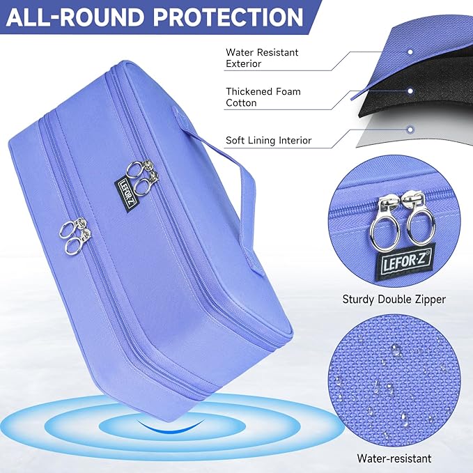 Travel Carrying Case Compatible with Shark Flexstyle/FlexFusion/Hair Dryer,Double-Layer Hair Hot Tools Storage Bag Fits for Dyson Airwrap Styler/Supersonic Hair Dryer and Attachments,Purple-Bag Only