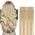 GOO GOO Invisi Edge Tape in Hair Extensions Human Hair, 18ET90A Natural Blonde Balayage, 6pcs 24inch 18g, Virgin Remy Hair, Seamless Injected Tape, Natural Look