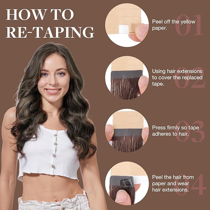 GOO GOO Tape in Hair Extensions Human Hair, 1B/19/1B Natural Black to Light Blonde, 24inch 50g 20pcs, Skin Weft Seamless Invisible, Silky Straight with Thick Ends, Remy Human Hair