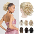 REECHO 9" Short Ponytail Extension, Classic Loose Curly Wavy Claw Clip Pony tails Hair Extensions HP001 Hairpieces for Women (Dirty Blonde)