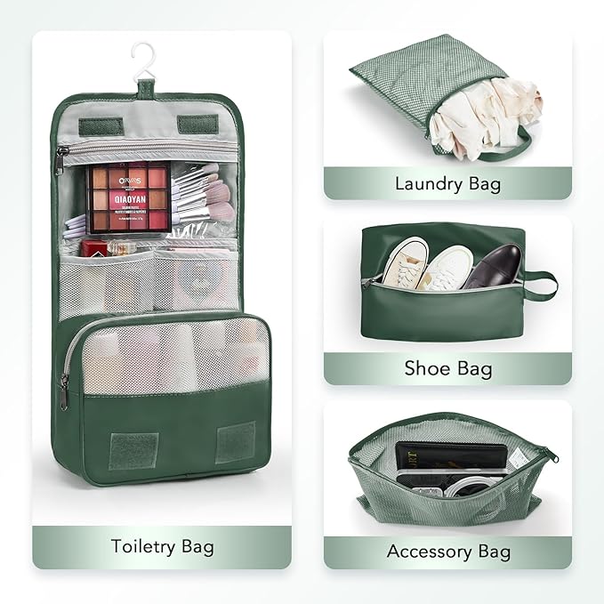 10 Set Compression Packing Cubes for Travel Essentials,Compressible Expandable Packing Cubes for Suitcase,OlarHike Luggage Organizer Bags for Travel,Handy Helper for Organizing Clothes(Dark Green)