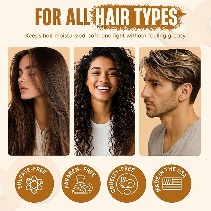 Batana Oil Shampoo and Conditioner Set | 16 fl oz Each | with Biotin & Tea Tree | Moisturizing, Strengthening & Nourishing Formula | Promotes Hair Growth and Thickness