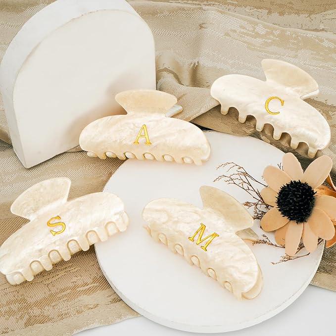 Teen Girl Gifts Trendy Stuff | Letter Hair Clips,Cute Initial Hair Clips for Girls,8-18 Year Old Girl Birthday Gifts,Hair Claw Accessories - Gold,F