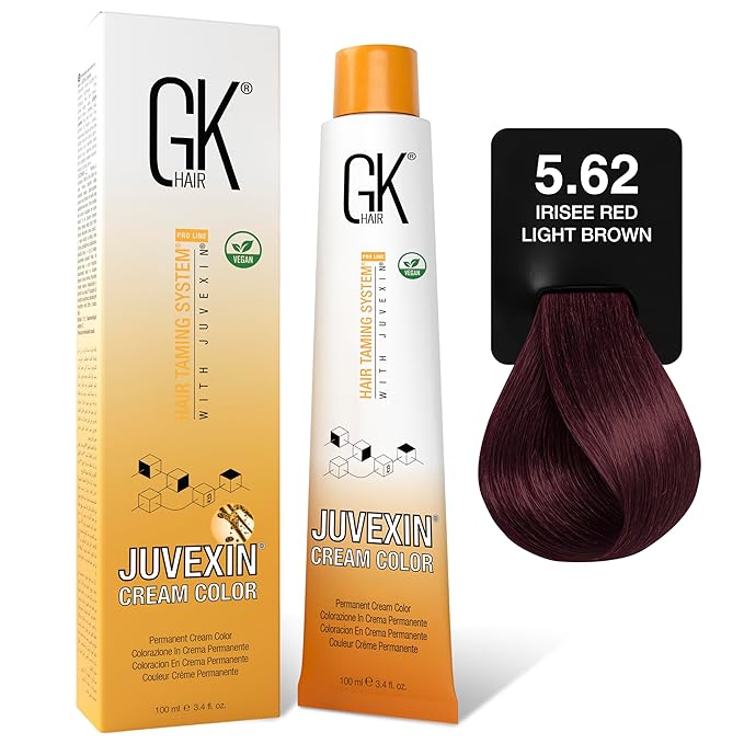GK HAIR Global Keratin Professional Hair Color Cream Tube (3.4 Fl Oz/100ml) Nourishing & Cleansing Colors for Styling High Performance Long Lasting Permanent Natural Toner Dye
