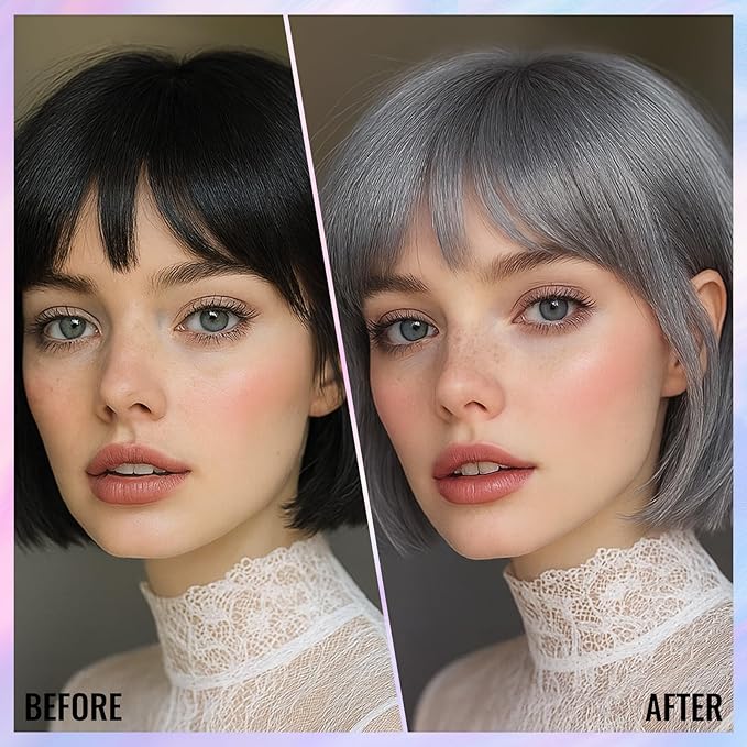 Temporary Gray Hair Color Spray – 1-Day Washable Grey Hair Color for Women Kids Men, Fun Hair Spray for Halloween, Cosplay, Costumes, Parties, Festivals, Crazy Hair Day, DIY Hair Looks