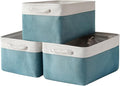 TheWarmHome Storage Bins - Large 3 Pack 15.7x11.8x8.3 in Fabric Storage Baskets for Organizing Shelves | Large Basket Closet Organizer for Home Decor Shelf Baby Toy Laundry (White & Green)