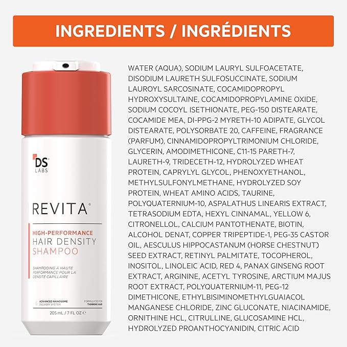 DS Labs Revita Shampoo, 205 mL – Scalp Refreshing Cleanse for Fuller Looking, Volumizing, Lightweight Hydration, Sulfate & Silicone Free, Color Safe, For Men & Women, 2 Pack