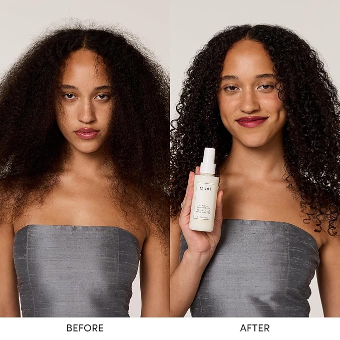 OUAI Leave In Conditioner & Heat Protectant for Hair - Prep Hair for Styling or Use as Detangling Spray to Fight Frizz & Flyaways - No Parabens, Sulfates or Phthalates (1.5 oz)