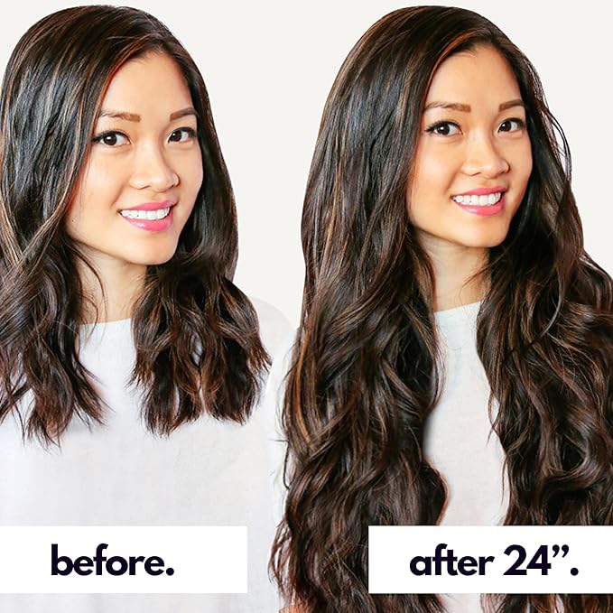 Irresistible Me Real Human Hair Extensions Clip Ins – 100% Human Hair Clip In Extensions for Length & Volume – Invisible Extension – Heat Resistant & Dyeable – Dark Highlights, 14 Inches