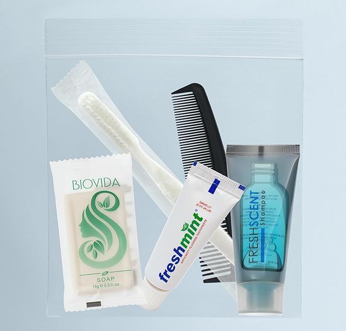 Moda West 24 Kits - Bulk Case of Wholesale Basic Toiletry Kits for Men, Women, Travel, Charity