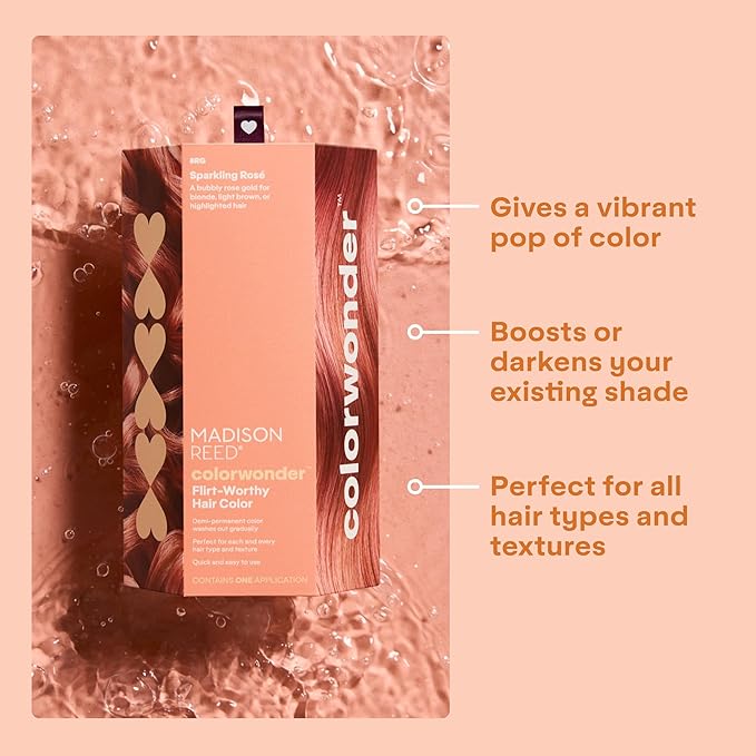 Madison Reed colorwonder Demi-Permanent Hair Color, Effortless At-Home Hair Dye, Ammonia-Free, Cruelty-Free, Sparkling Rosé (8RG Rose Gold), Pack of 1